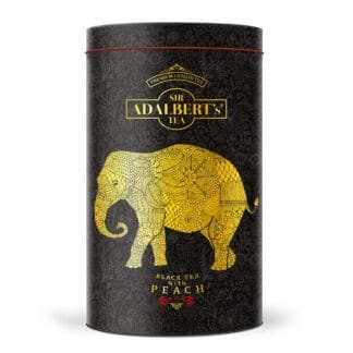 ADALBERT'S BLACK TEA WITH PEACH LIŚCIASTA 100G PUSZKA