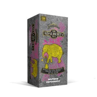 ADALBERT'S BLACK TEA WITH MORINGA, PAPAYA & SOURSOP SASZETKI 25X2G KARTONIK