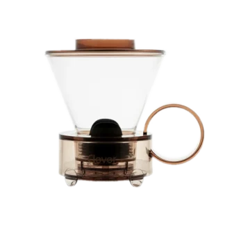 Clever Dripper - szklany zaparzacz do kawy, brązowy, z wygodnym uchwytem i dolnym zaworem
