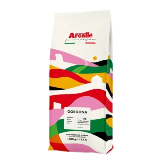 Kawa ziarnista Arcaffe Gorgona 1kg, mieszanka arabiki i robusty, o nutach wanilii i ciemnej czekolady