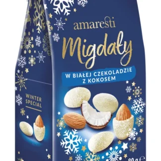 Eurohansa - AMARESTI Migdały w Białej Czekoladzie z Kokosem - Winter Special 80g