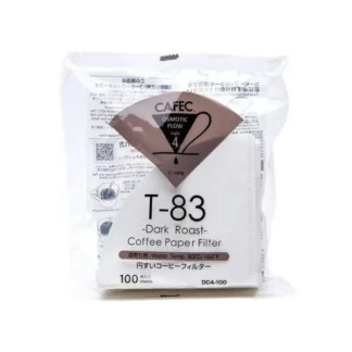 Filtry papierowe Cafec T-83 Dark Roast cup 4 – 100 sztuk – do kawy ciemno palonej, idealne do dripperów V60, dostępne w sklepie Coffee Selection