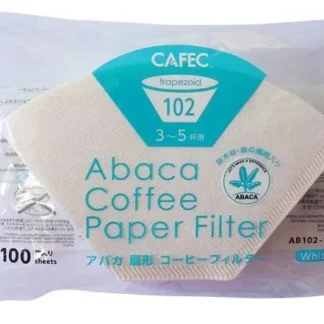 Papierowe filtry Cafec Abaca 102 – białe, na 3–5 filiżanek, 100 sztuk – idealne do alternatywnego parzenia kawy, dostępne w sklepie Coffee Selection