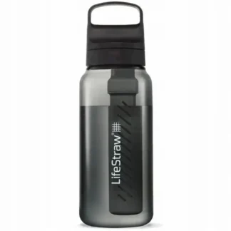 Czarna butelka LifeStraw Go 2.0 o pojemności 1 litra z wbudowanym filtrem – wygodne rozwiązanie do filtrowania wody dostępne w sklepie Coffee Selection.