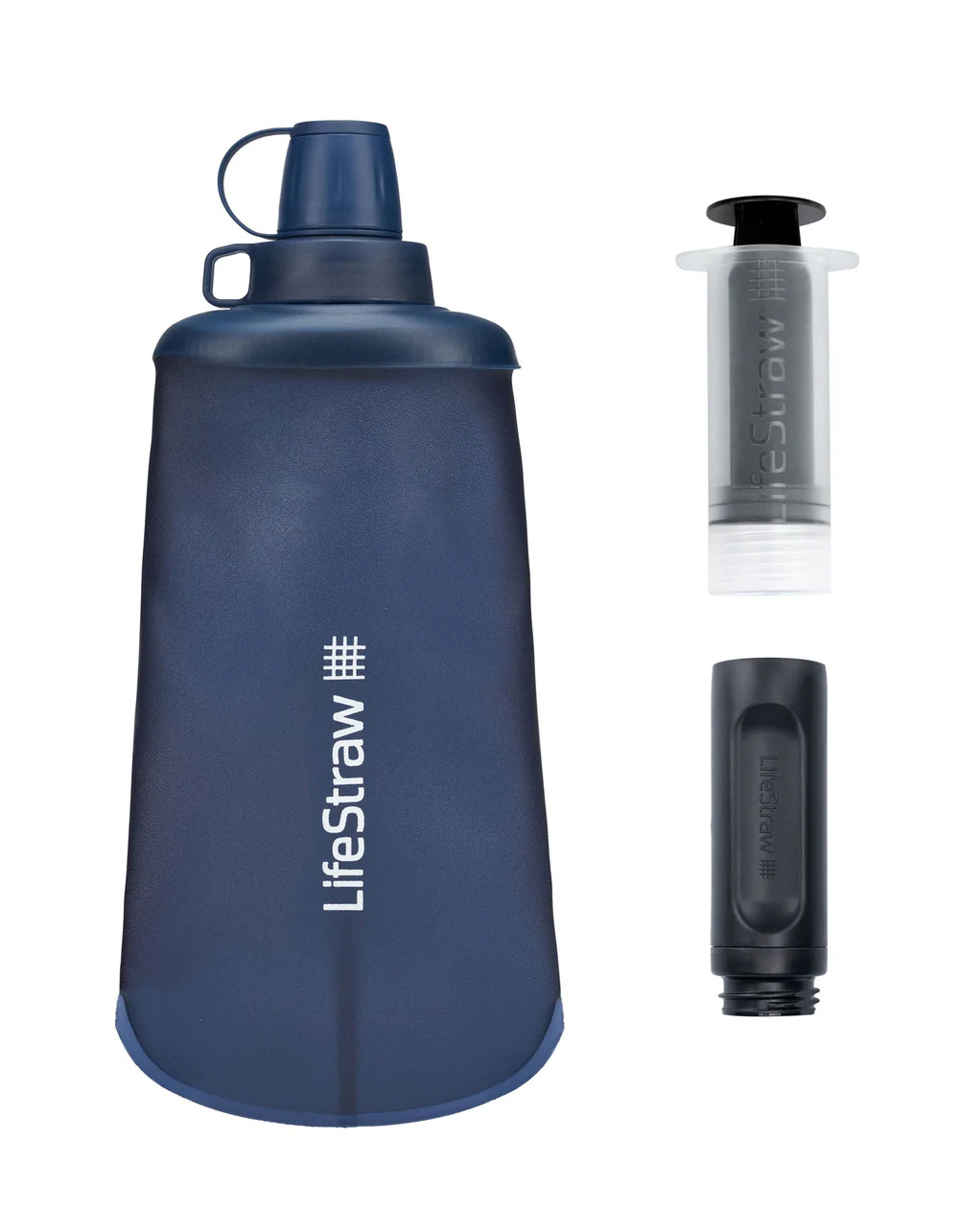 LifeStraw Peak Series Składana Butelka Wyciskana 650 ml z Filtrem Mount Blue