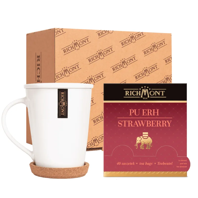Herbata Richmont Pu-Erh Strawberry 40 szt zestaw do celebracji herbaty