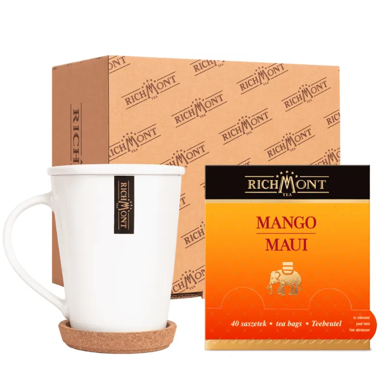 Herbatka Richmont Mango Maui 40szt porcelanowy zestaw do celebracji herbaty