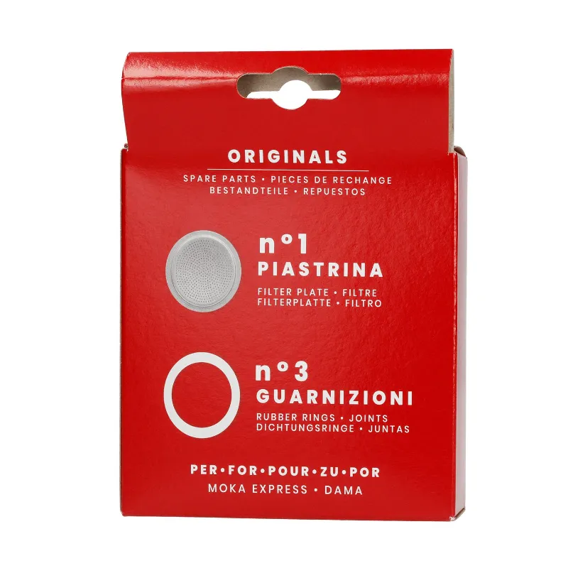 Bialetti - Uszczelka (3 szt.) + sitko do kawiarek aluminiowych Bialetti 9tz