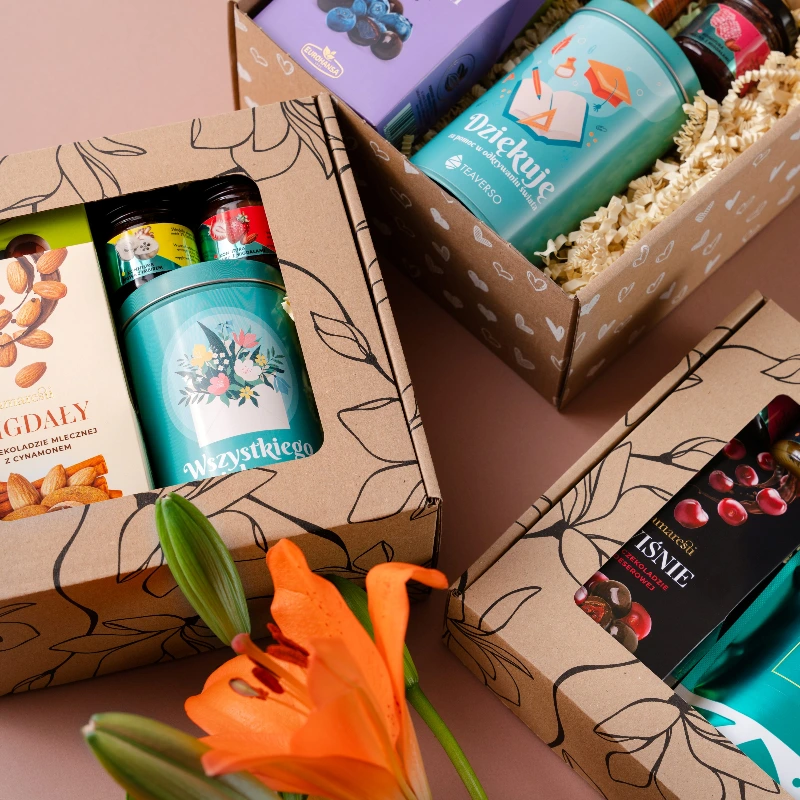 Zestaw Prezentowy BOX HERBATA 2 x BAKALIE KONFITURY