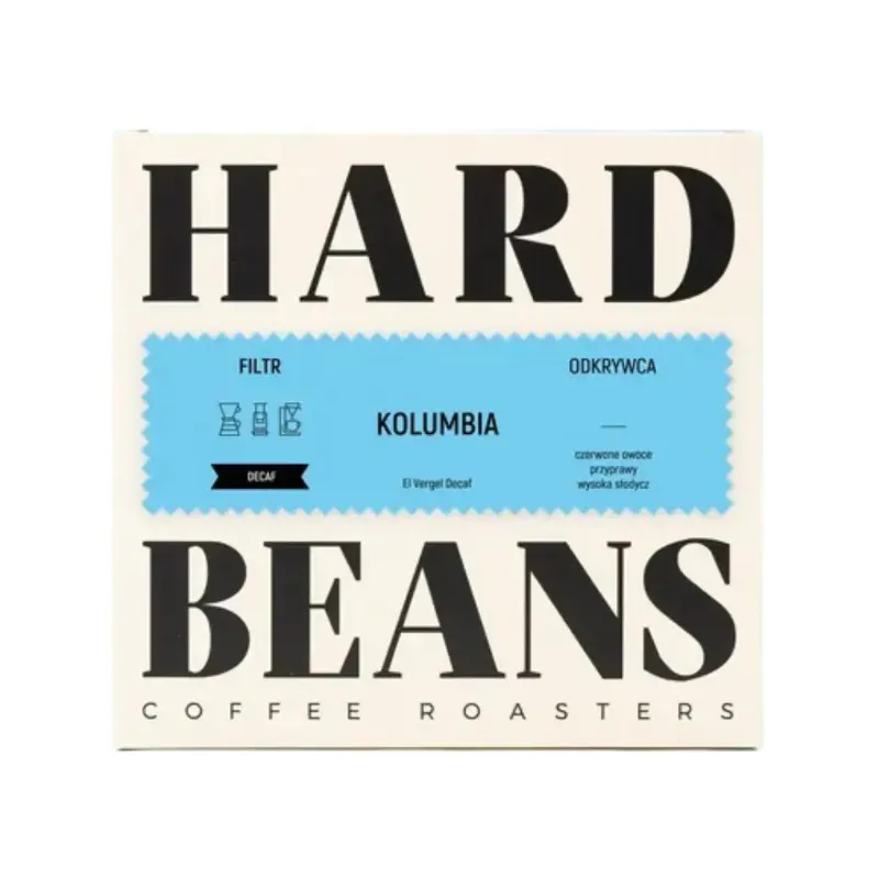Hard Beans kawa ziarnista bezkofeinowa Kolumbia El Vergel Decaf Filter 250g