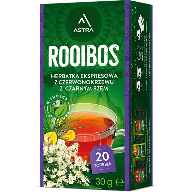 ASTRA - ROOIBOS z czarnym bzem - 20 Saszetek