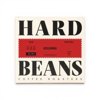 Opakowanie kawy filtr z Kolumbii od marki Hard Beans, idealne do parzenia w metodzie drip. Eksploruj unikalne nuty smakowe z San Gabriel Bourbon Sidra, które zachwycą każdego miłośnika kawy.